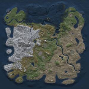 Thumbnail Rust Map: Procedural Map, Size: 5000, Seed: 23904874, 17 Monuments