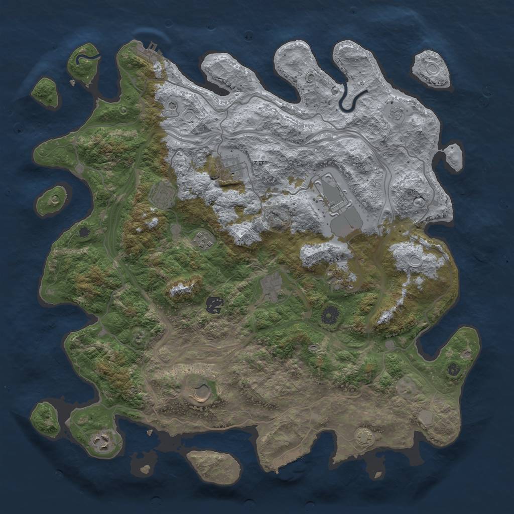Rust Map: Procedural Map, Size: 4250, Seed: 1174211919, 17 Monuments