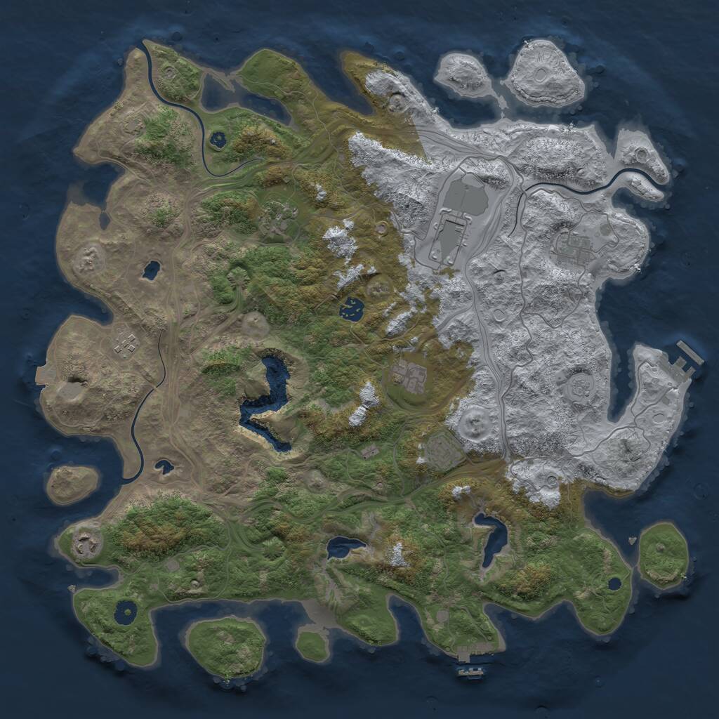 Rust Map: Procedural Map, Size: 4500, Seed: 20230606, 14 Monuments