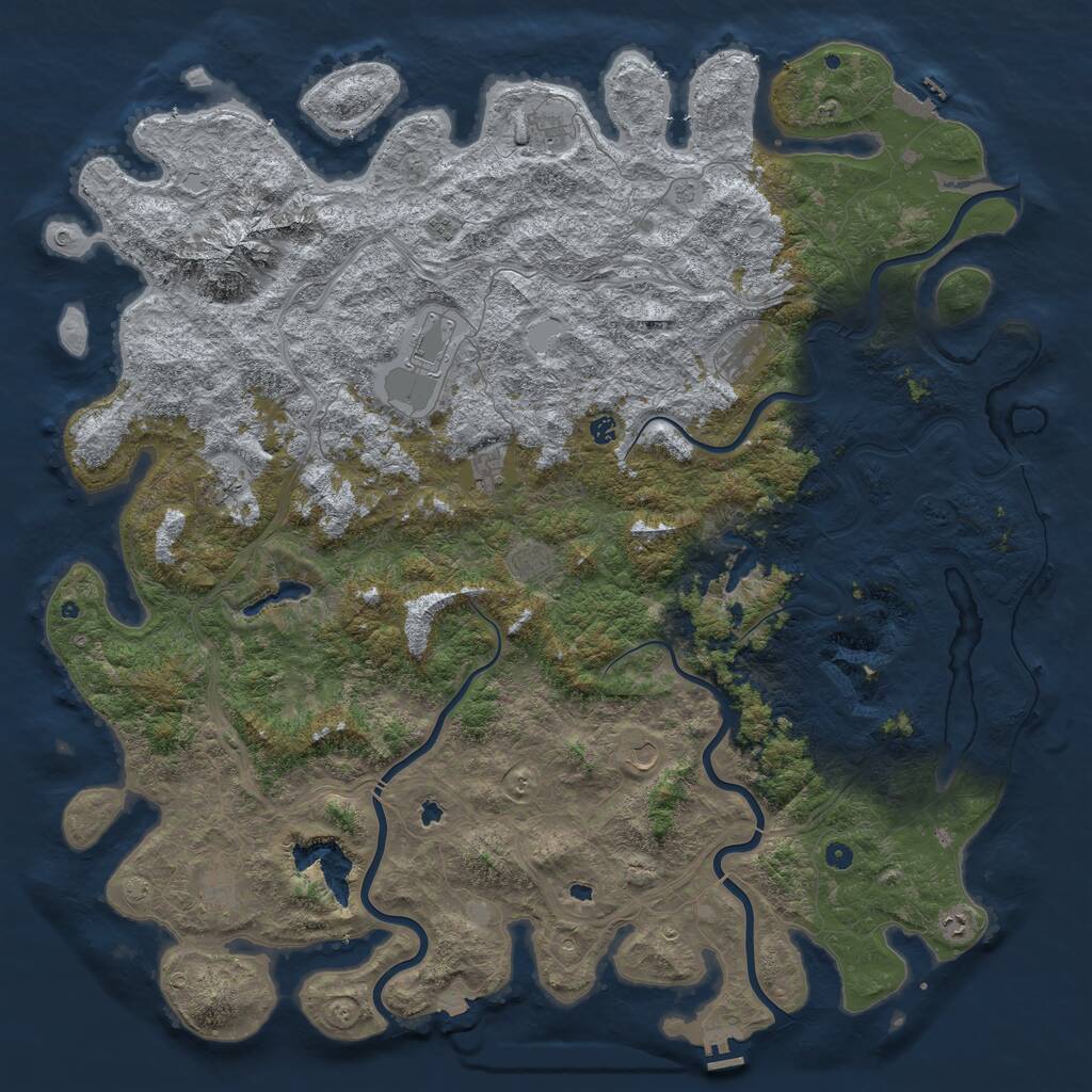 Rust Map: Procedural Map, Size: 6000, Seed: 6279, 17 Monuments