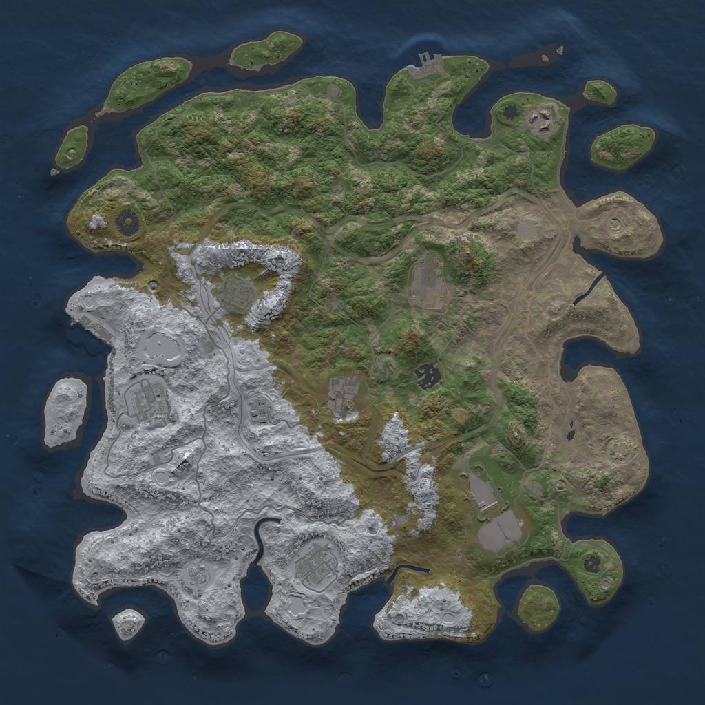 Rust Map: Procedural Map, Size: 4250, Seed: 19932614, 17 Monuments