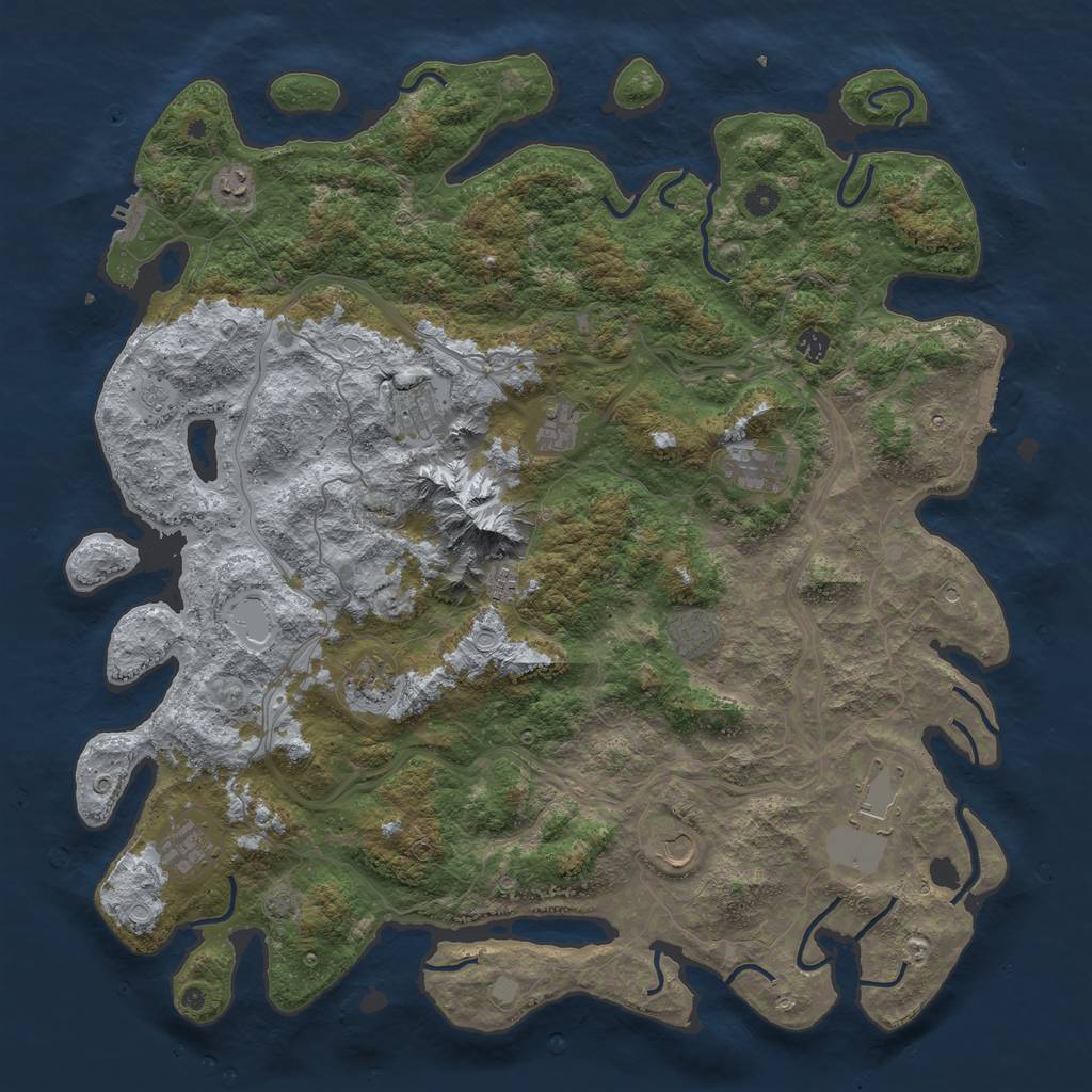 Rust Map: Procedural Map, Size: 5000, Seed: 1671680948, 19 Monuments