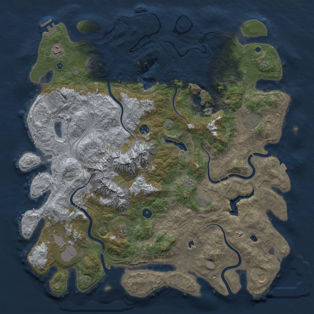 Rust Map: Procedural Map, Size: 5000, Seed: 1671680948, 15 Monuments
