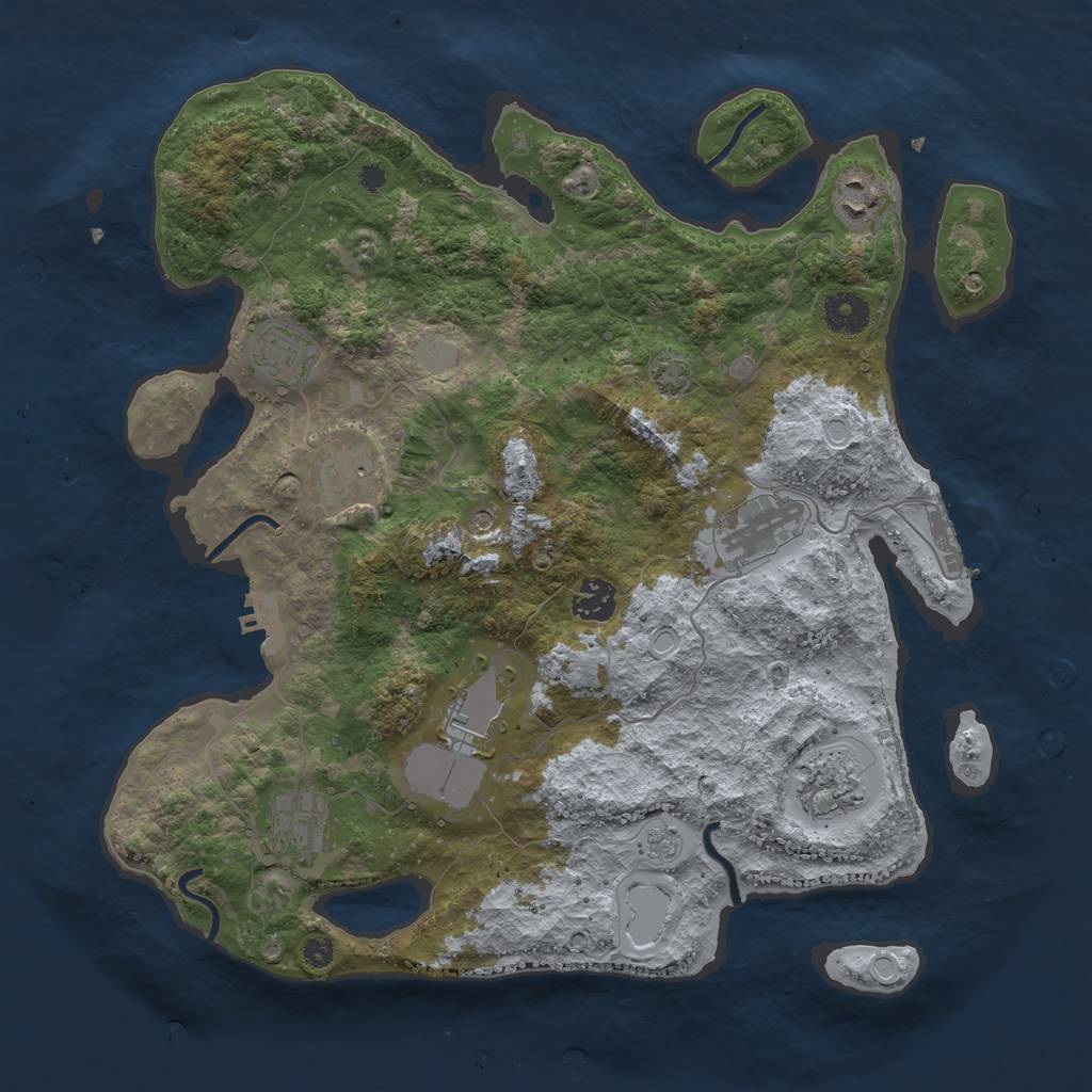 Rust Map: Procedural Map, Size: 3700, Seed: 373024545, 16 Monuments