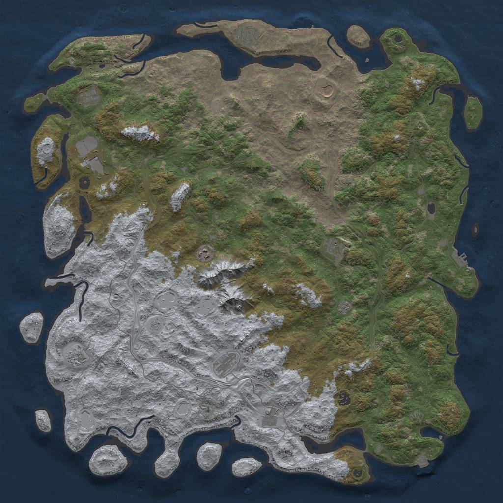 Rust Map: Procedural Map, Size: 6000, Seed: 540518054, 19 Monuments