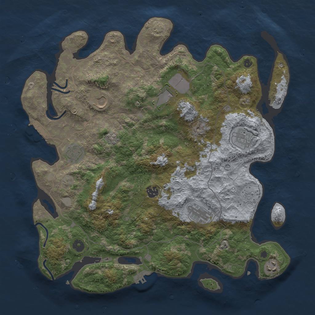 Rust Map: Procedural Map, Size: 4000, Seed: 670092693, 16 Monuments