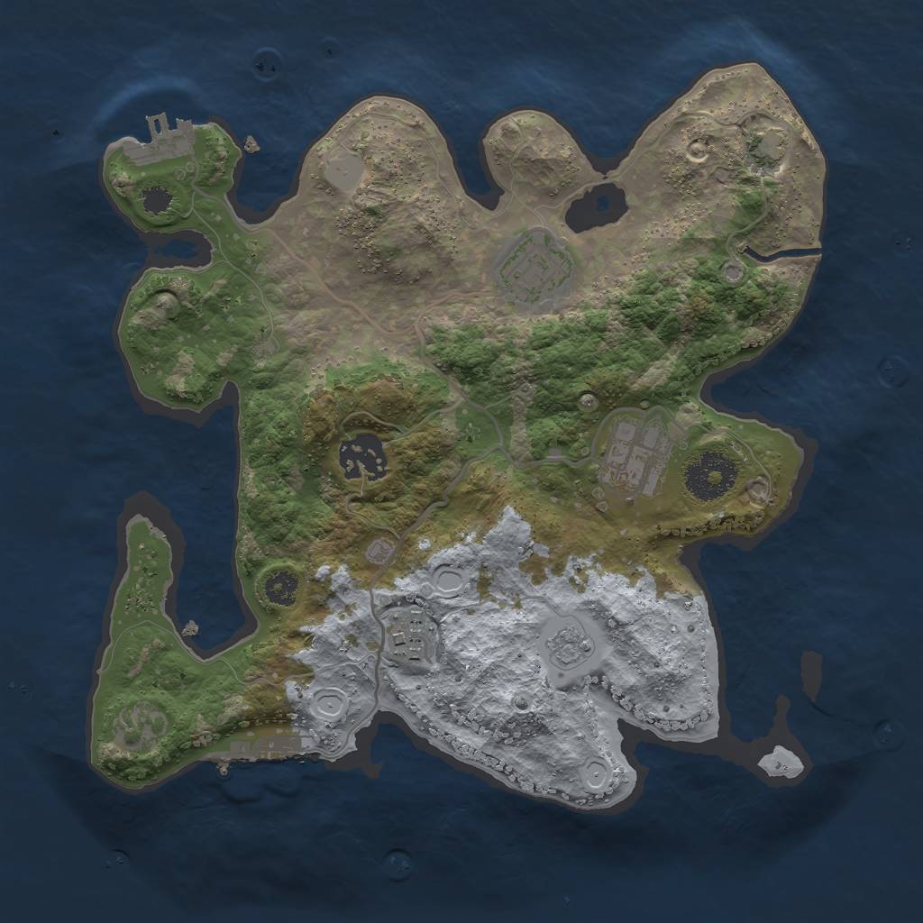 Rust Map: Procedural Map, Size: 2800, Seed: 5878, 11 Monuments