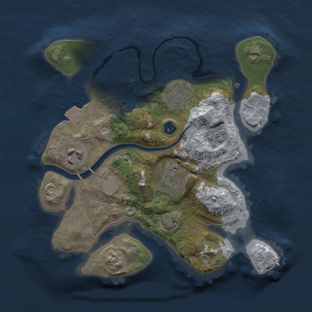 Rust Map: Procedural Map, Size: 2500, Seed: 919030767, 7 Monuments