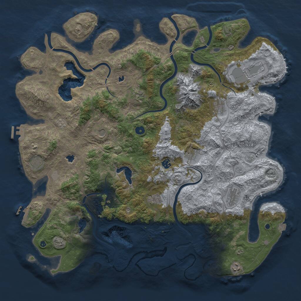 Rust Map: Procedural Map, Size: 5000, Seed: 432007009, 17 Monuments