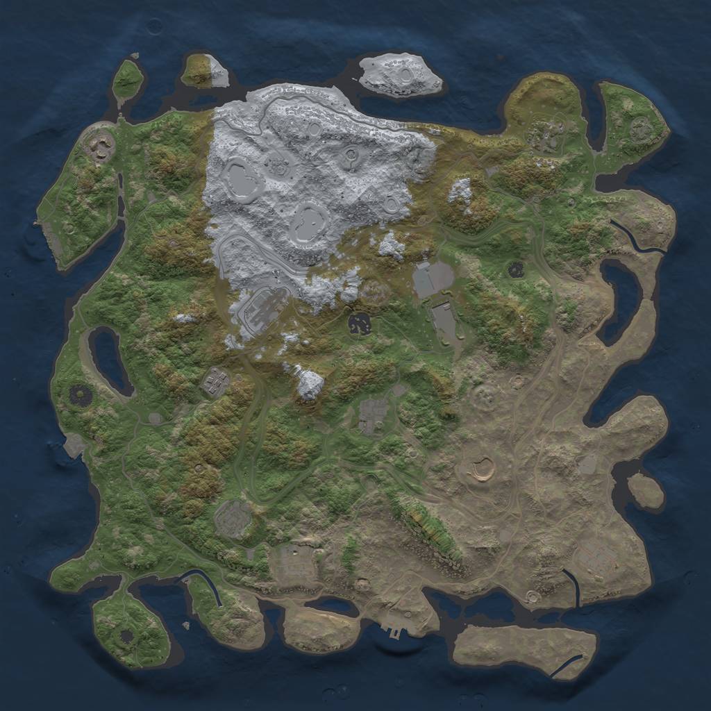 Rust Map: Procedural Map, Size: 4500, Seed: 1432446672, 19 Monuments