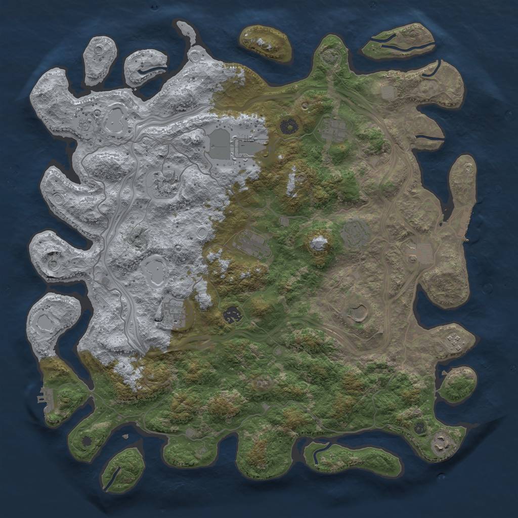 Rust Map: Procedural Map, Size: 4500, Seed: 1644084931, 19 Monuments