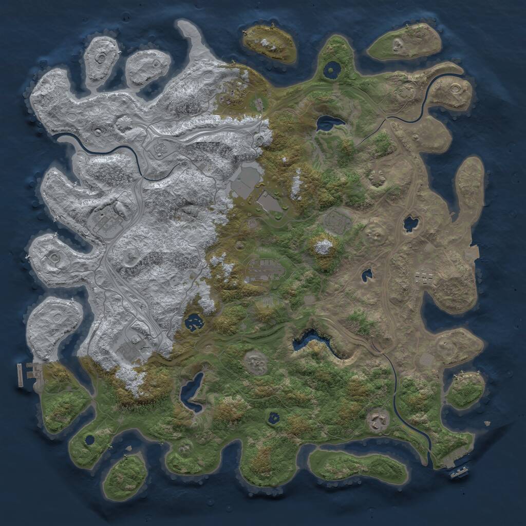 Rust Map: Procedural Map, Size: 4500, Seed: 1644084931, 15 Monuments