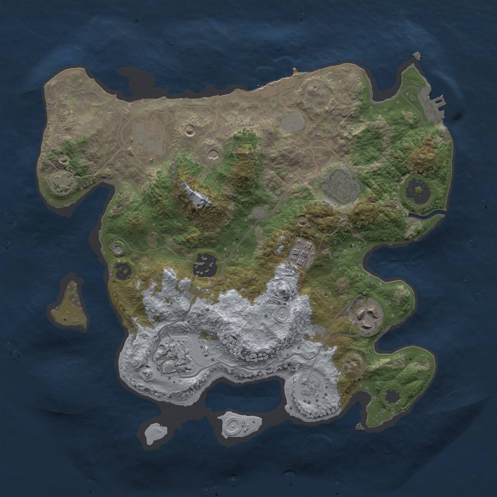 Rust Map: Procedural Map, Size: 3000, Seed: 786221897, 14 Monuments