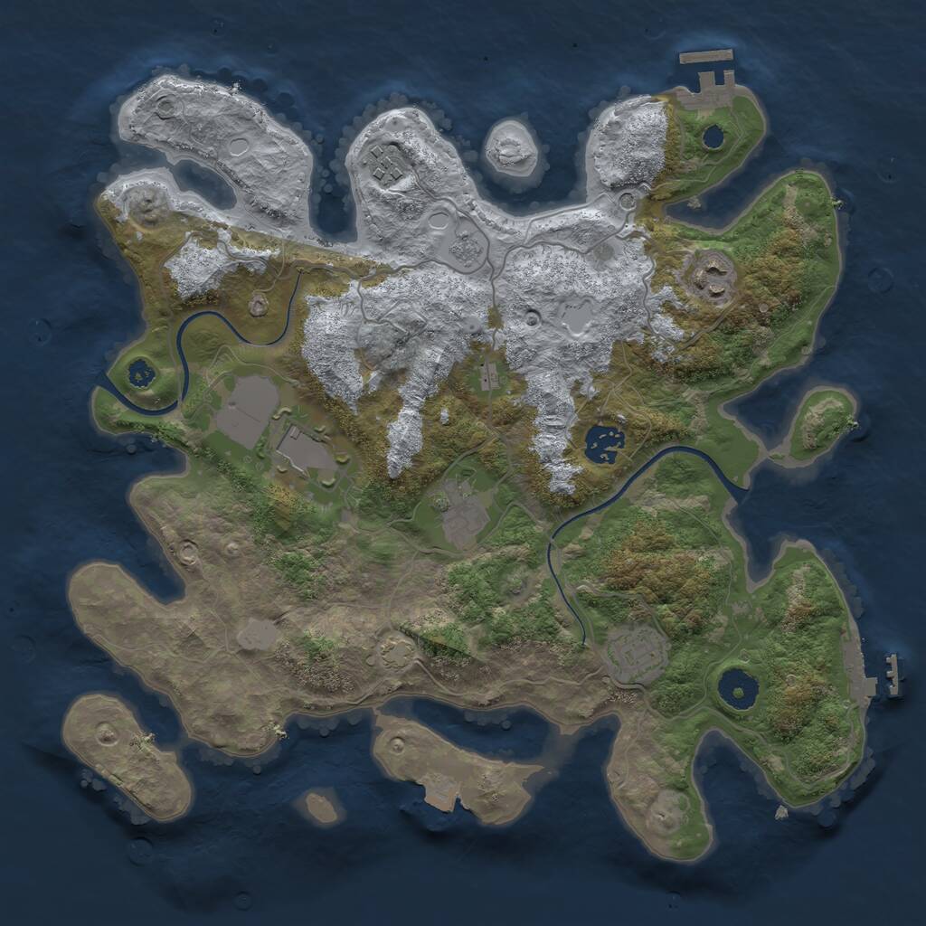 Rust Map: Procedural Map, Size: 3500, Seed: 99937918, 12 Monuments