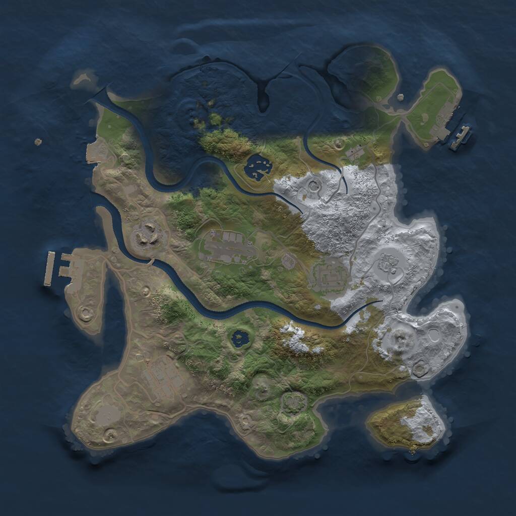 Rust Map: Procedural Map, Size: 3000, Seed: 1394990912, 11 Monuments
