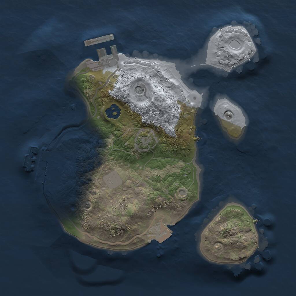 Rust Map: Procedural Map, Size: 2000, Seed: 6843875, 5 Monuments