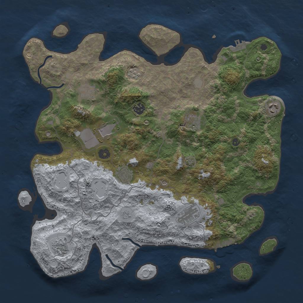 Rust Map: Procedural Map, Size: 4000, Seed: 13780768, 17 Monuments