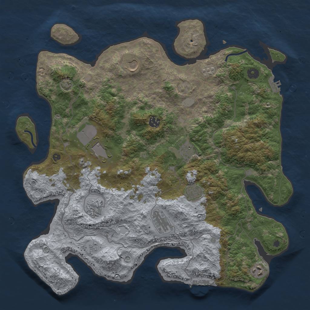 Rust Map: Procedural Map, Size: 4003, Seed: 2147483647, 17 Monuments