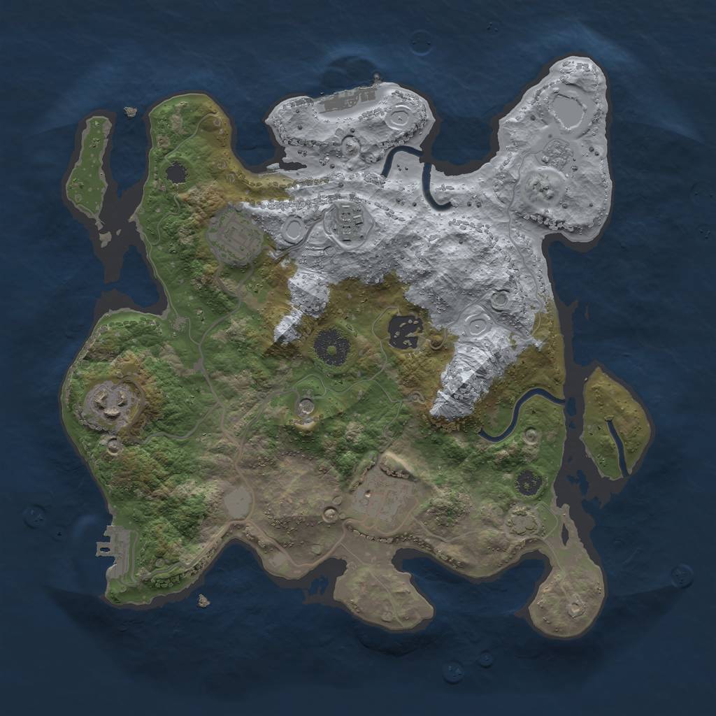 Rust Map: Procedural Map, Size: 3000, Seed: 1032351602, 13 Monuments