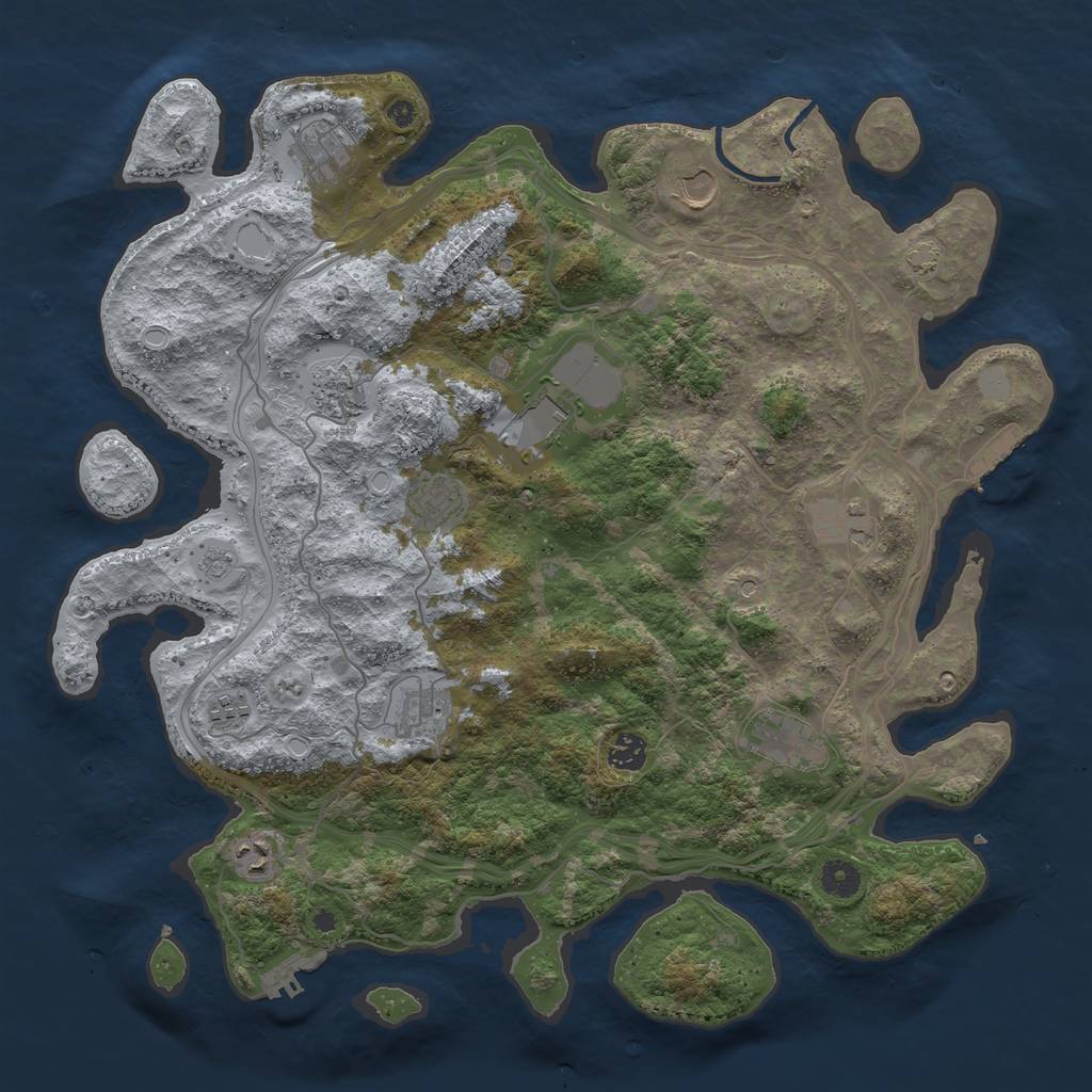 Rust Map: Procedural Map, Size: 4250, Seed: 1222222536, 19 Monuments