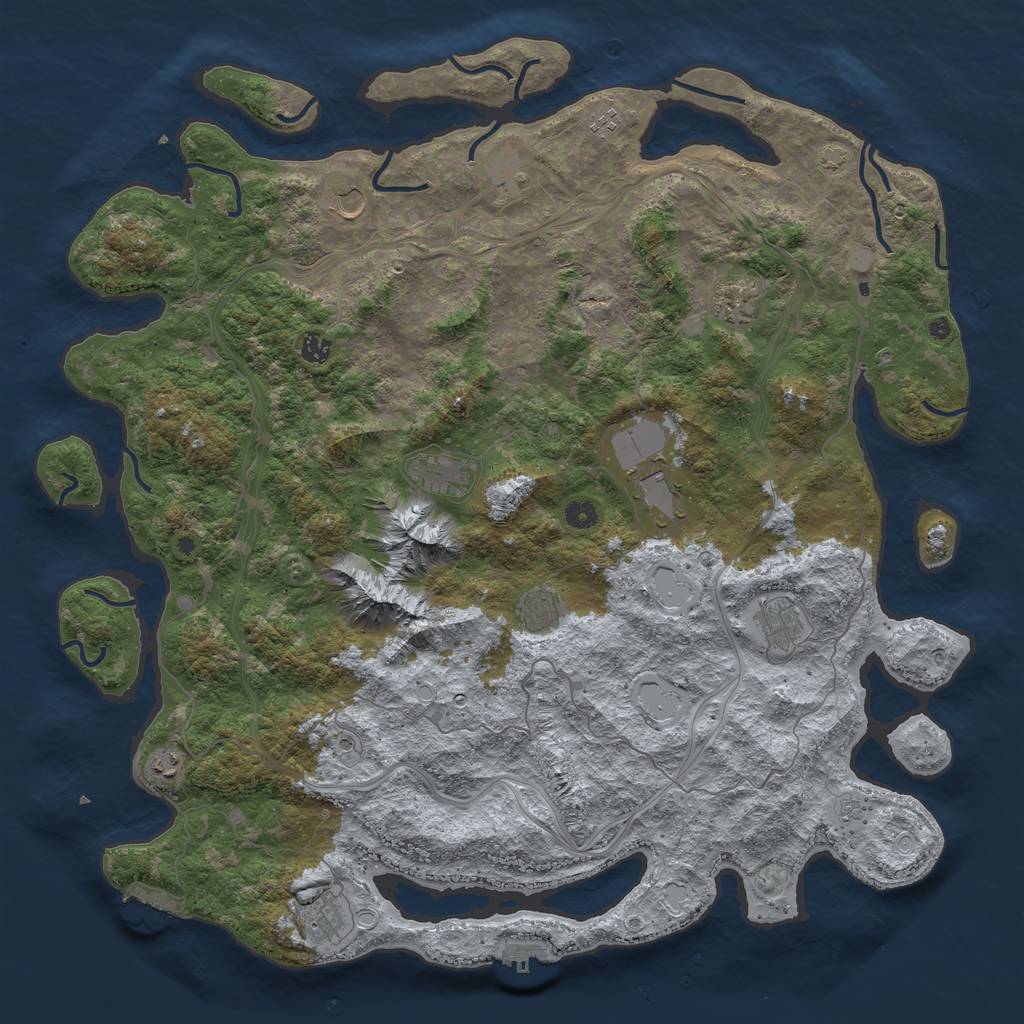 Rust Map: Procedural Map, Size: 5000, Seed: 5847151, 19 Monuments