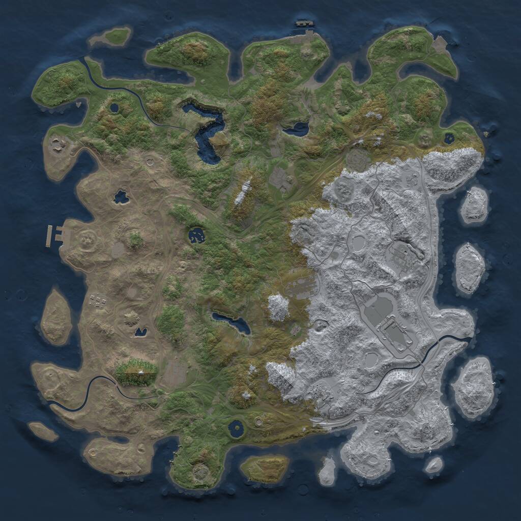 Rust Map: Procedural Map, Size: 4800, Seed: 438453835, 16 Monuments