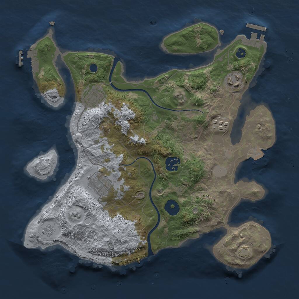 Rust Map: Procedural Map, Size: 3000, Seed: 74325679, 10 Monuments