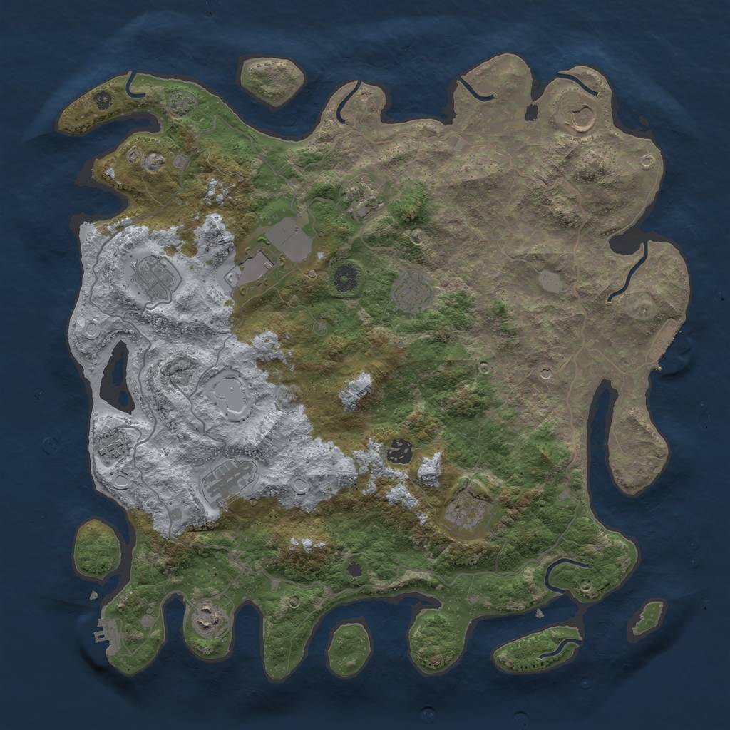 Rust Map: Procedural Map, Size: 4200, Seed: 5888729, 17 Monuments