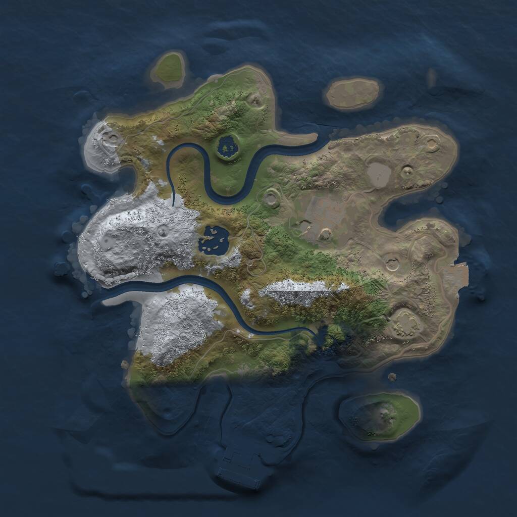 Rust Map: Procedural Map, Size: 2500, Seed: 716, 6 Monuments