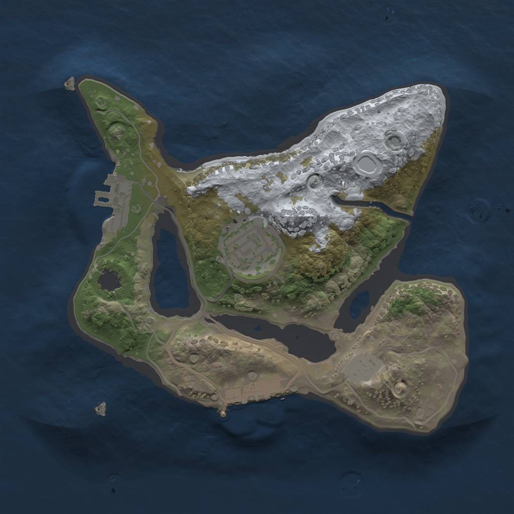 Rust Map: Procedural Map, Size: 2000, Seed: 512784449, 6 Monuments
