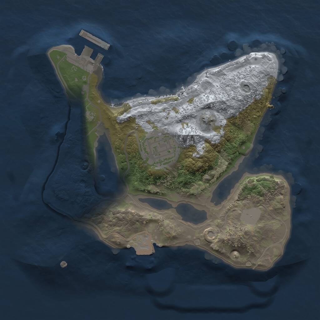 Rust Map: Procedural Map, Size: 2000, Seed: 512784449, 3 Monuments