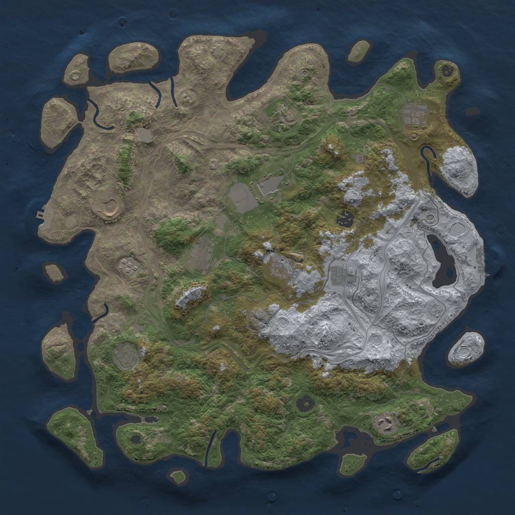 Rust Map: Procedural Map, Size: 4500, Seed: 1639974348, 19 Monuments