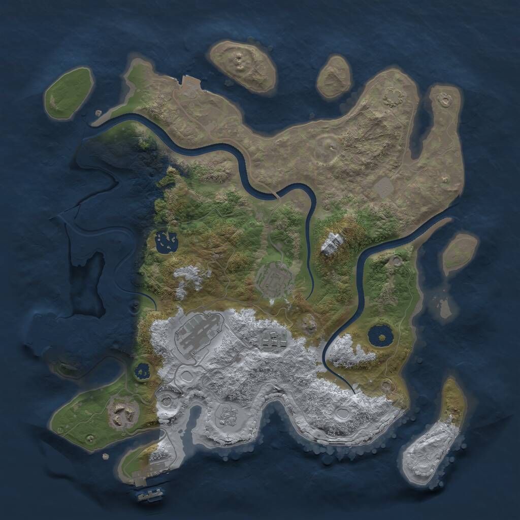 Rust Map: Procedural Map, Size: 3250, Seed: 366587137, 11 Monuments