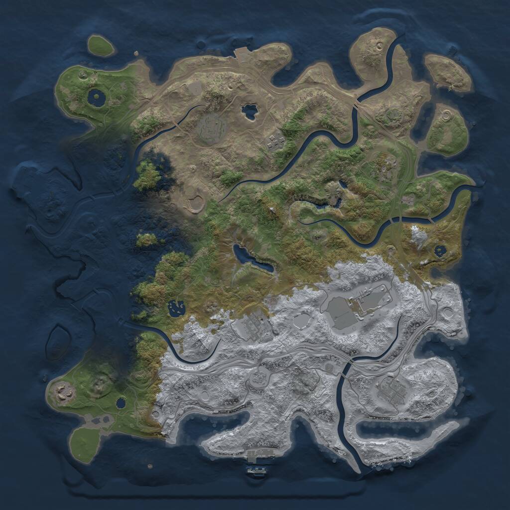 Rust Map: Procedural Map, Size: 4250, Seed: 1358873725, 15 Monuments