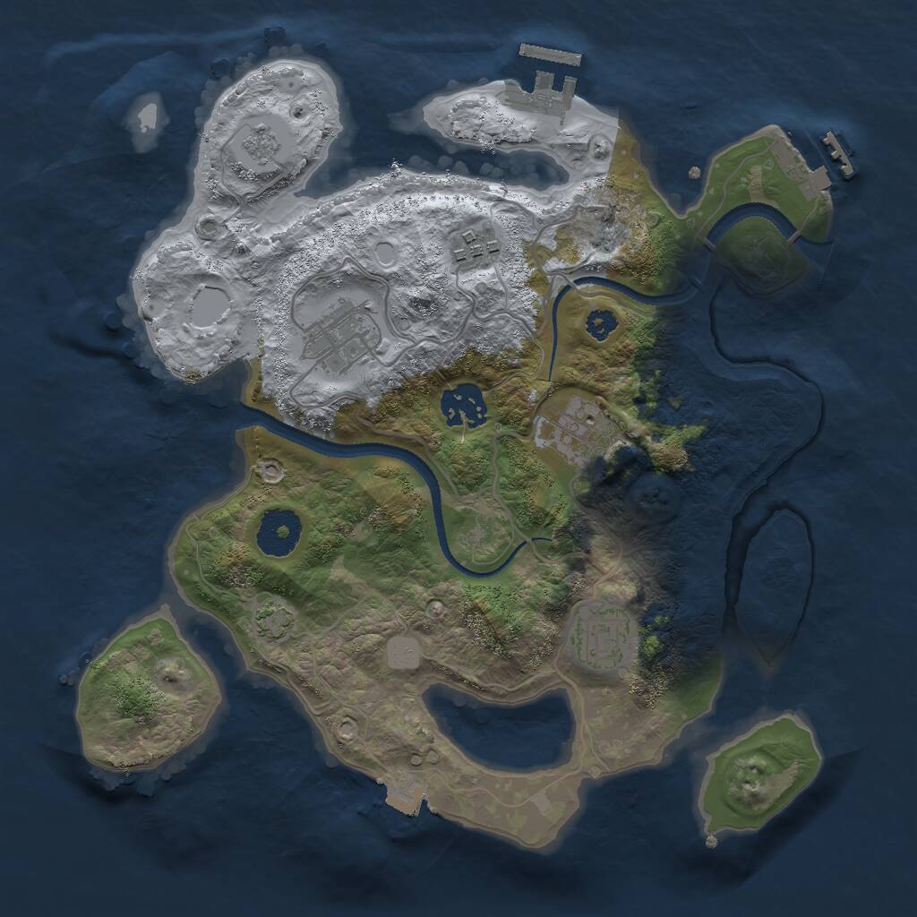 Rust Map: Procedural Map, Size: 3000, Seed: 1606299046, 10 Monuments