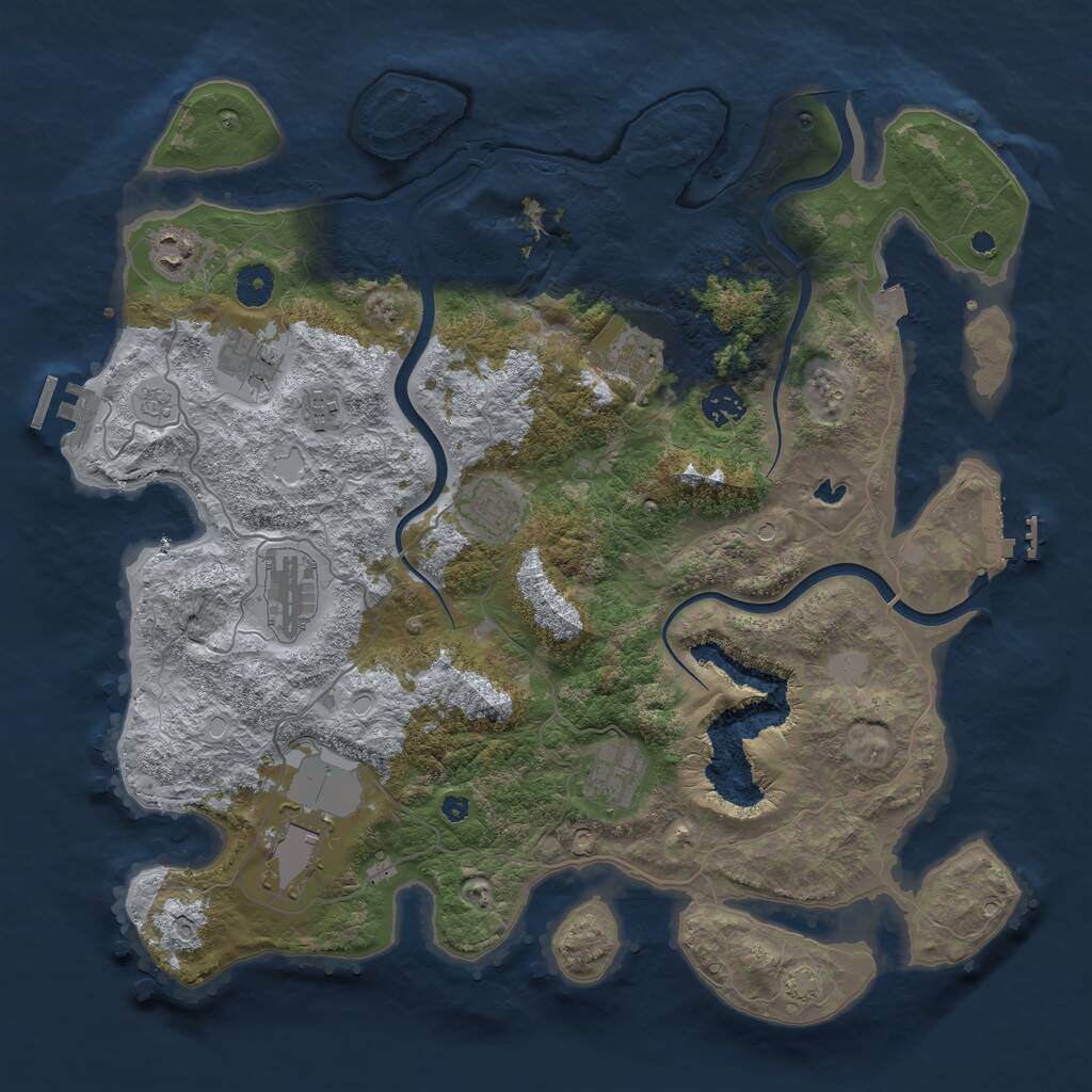 Rust Map: Procedural Map, Size: 4000, Seed: 985741, 15 Monuments