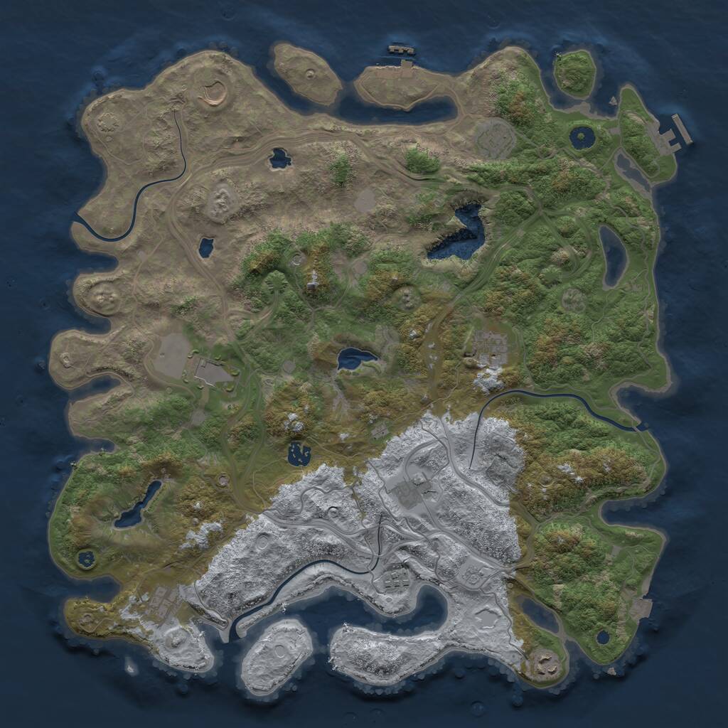 Rust Map: Procedural Map, Size: 4500, Seed: 2082521080, 15 Monuments