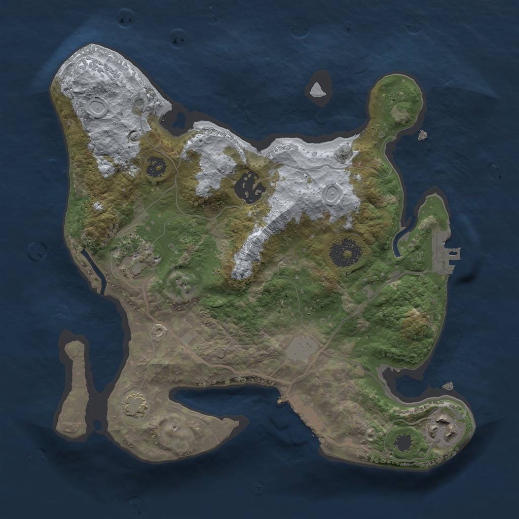 Rust Map: Procedural Map, Size: 2600, Seed: 869651875, 9 Monuments