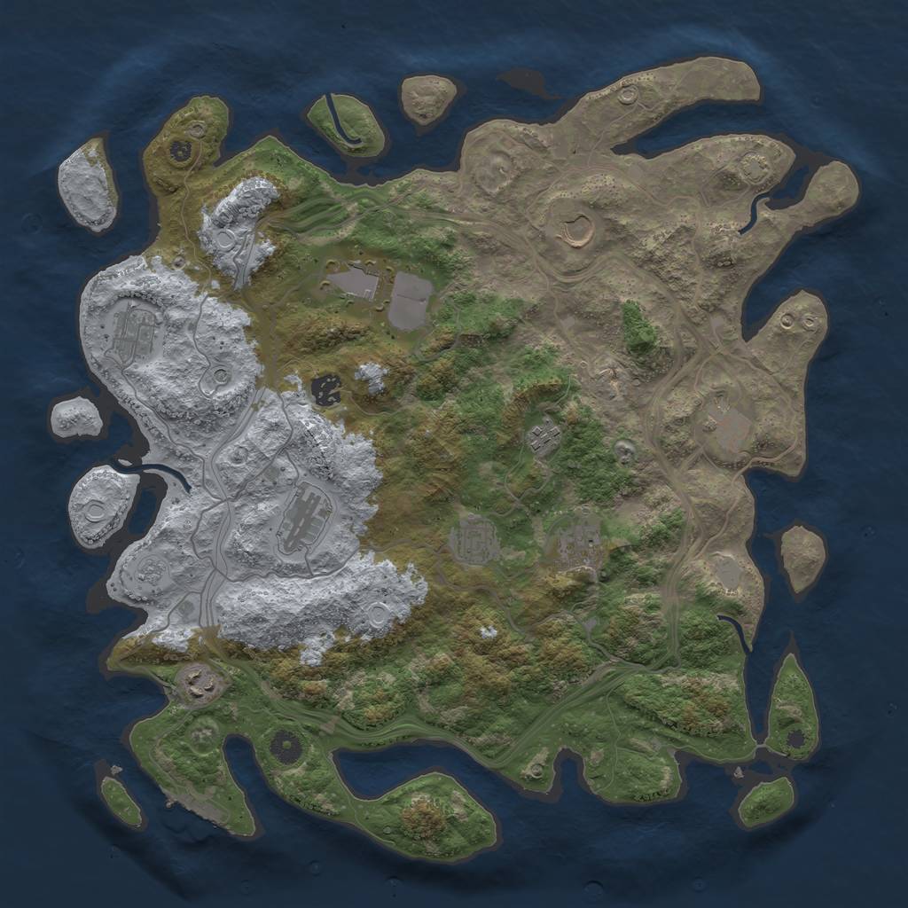 Rust Map: Procedural Map, Size: 4250, Seed: 692564, 17 Monuments
