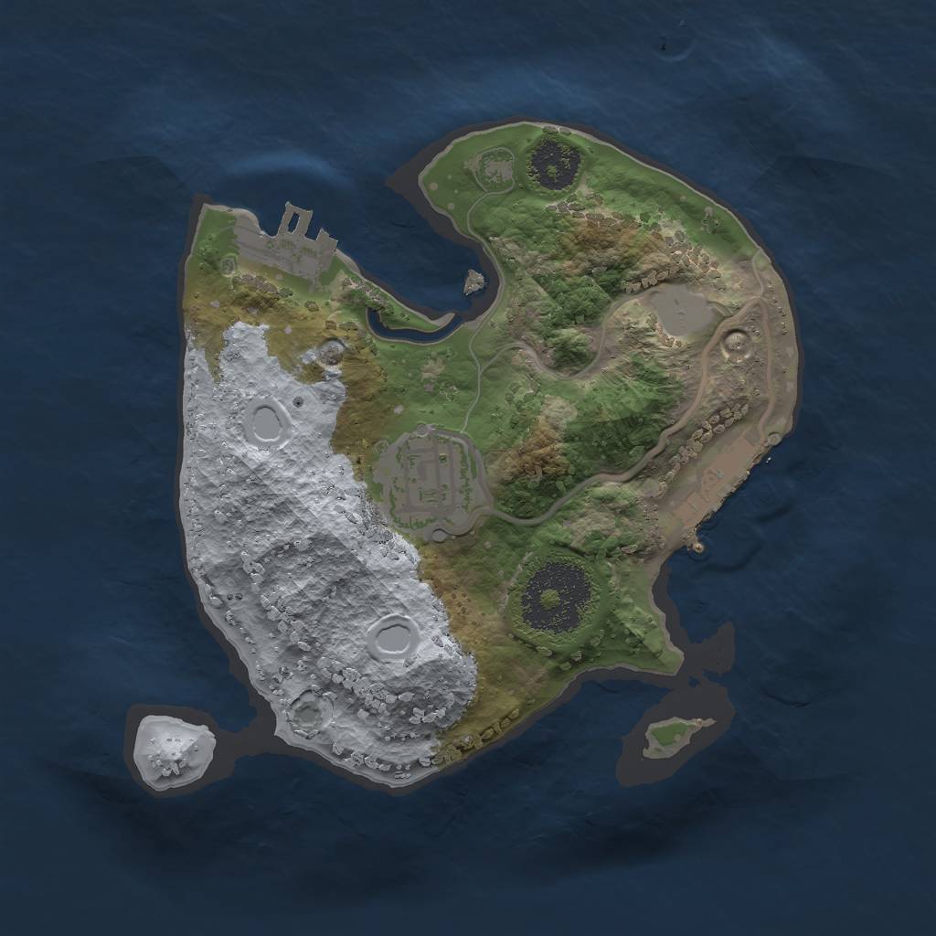 Rust Map: Procedural Map, Size: 2000, Seed: 969633287, 6 Monuments