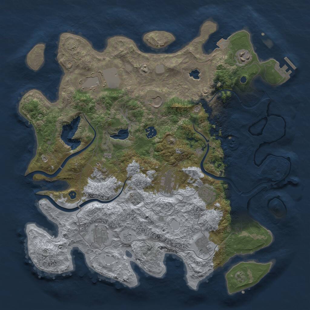 Rust Map: Procedural Map, Size: 4000, Seed: 1589048746, 15 Monuments