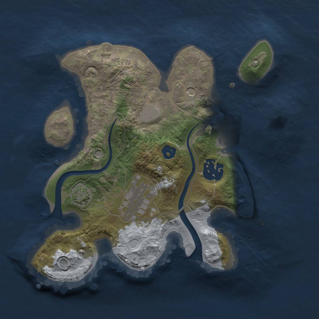 Rust Map: Procedural Map, Size: 2250, Seed: 30, 5 Monuments