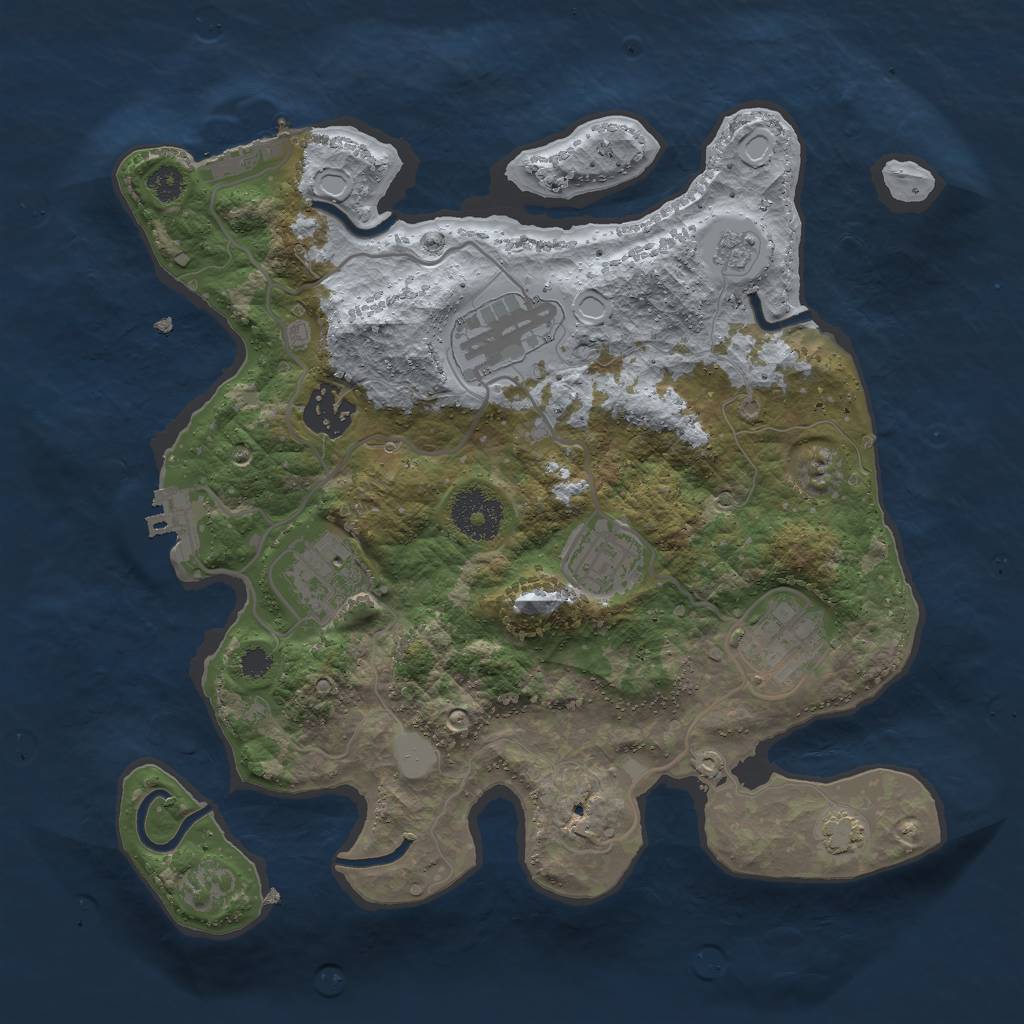 Rust Map: Procedural Map, Size: 3000, Seed: 6160, 12 Monuments