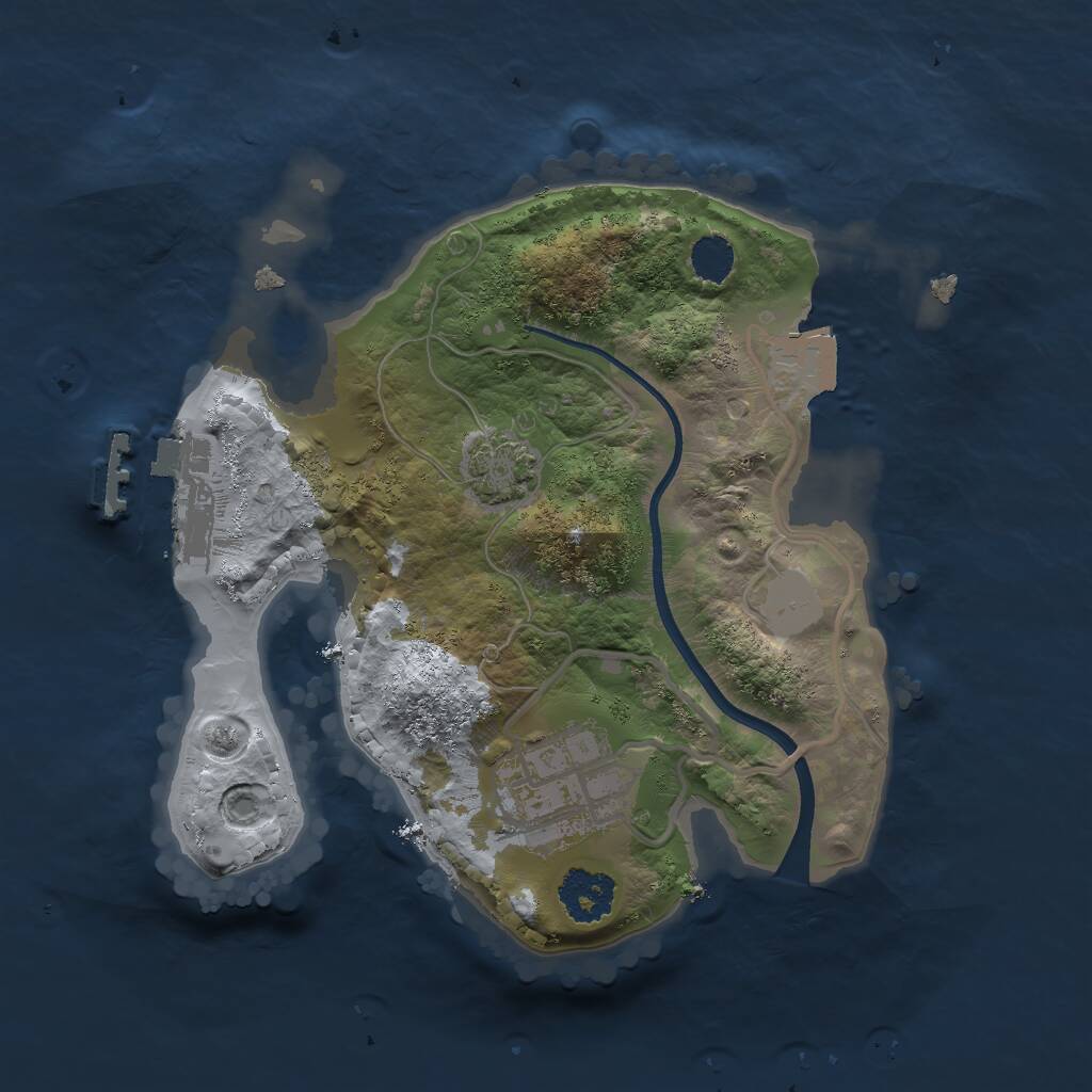 Rust Map: Procedural Map, Size: 2000, Seed: 2018876509, 4 Monuments