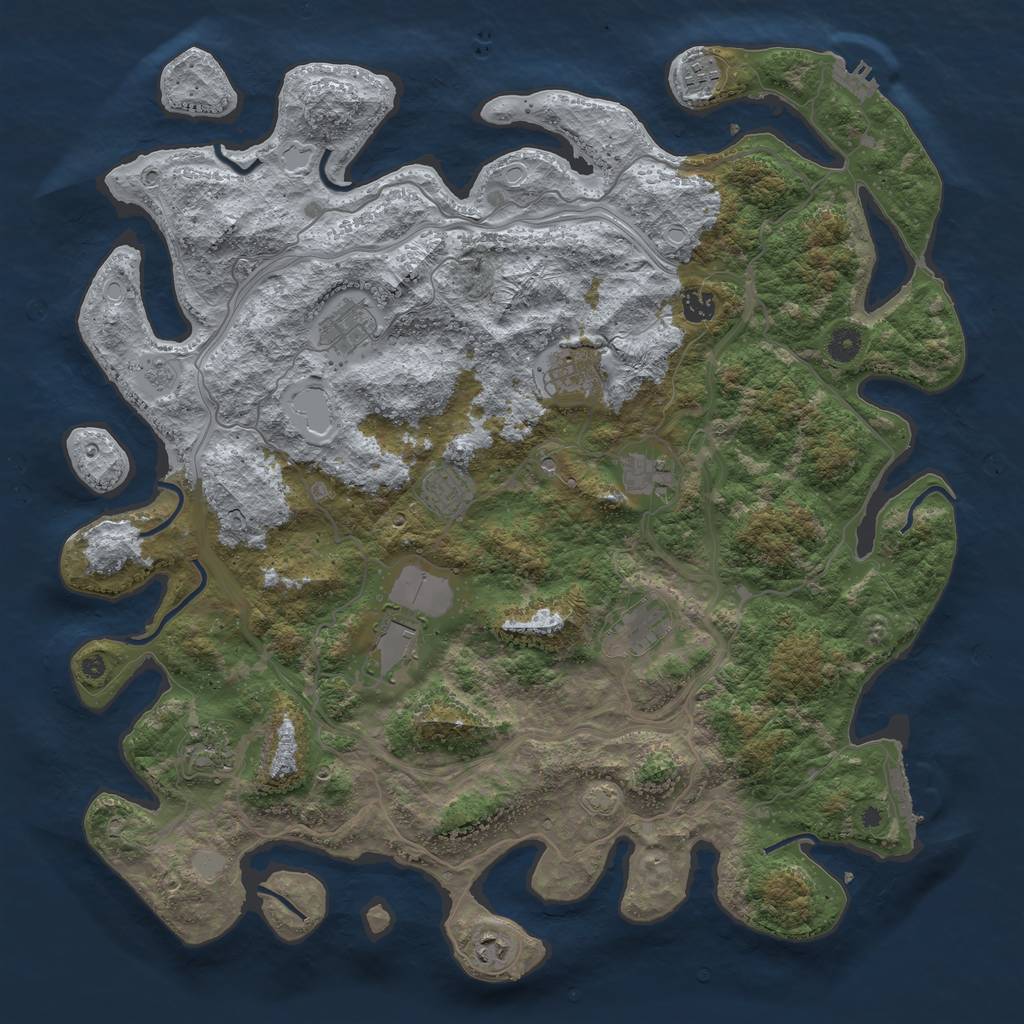 Rust Map: Procedural Map, Size: 4500, Seed: 655929532, 18 Monuments