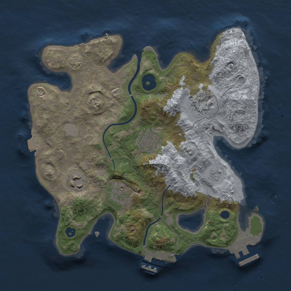 Rust Map: Procedural Map, Size: 2800, Seed: 1565477534, 9 Monuments