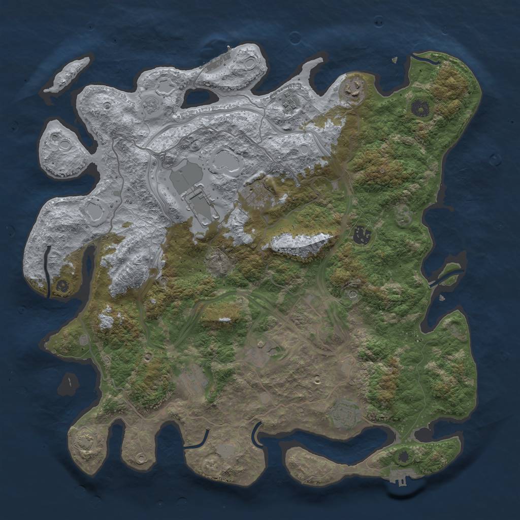 Rust Map: Procedural Map, Size: 4250, Seed: 6071986, 16 Monuments