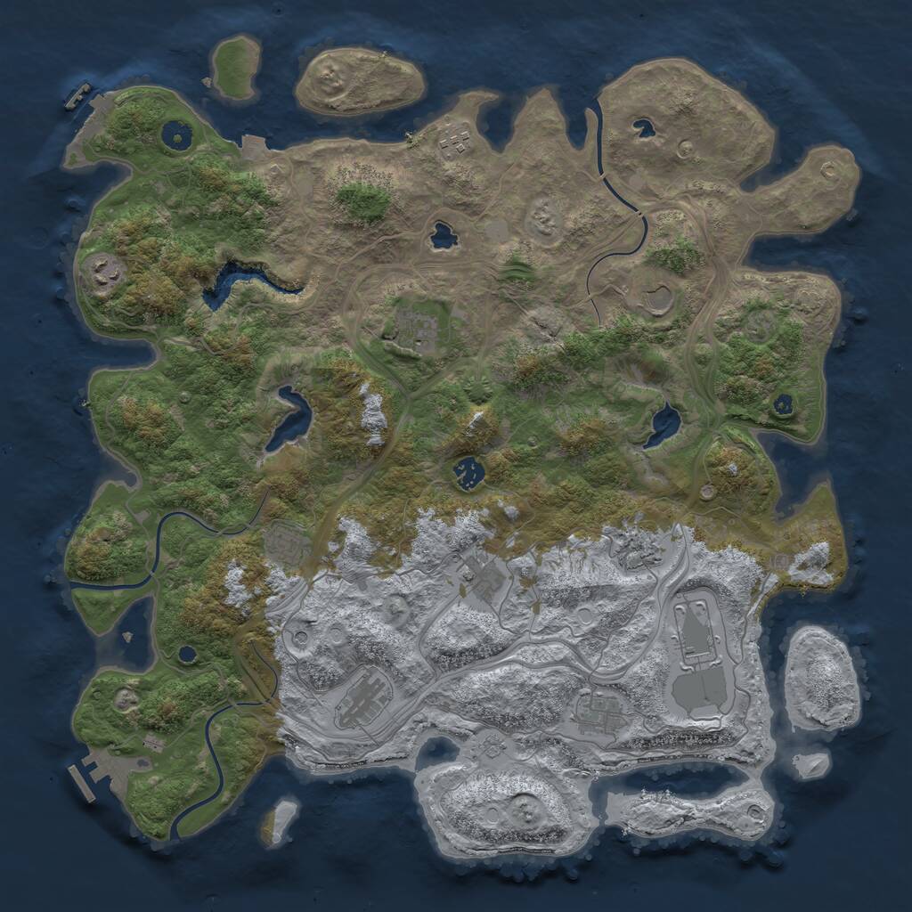 Rust Map: Procedural Map, Size: 4500, Seed: 26712, 17 Monuments