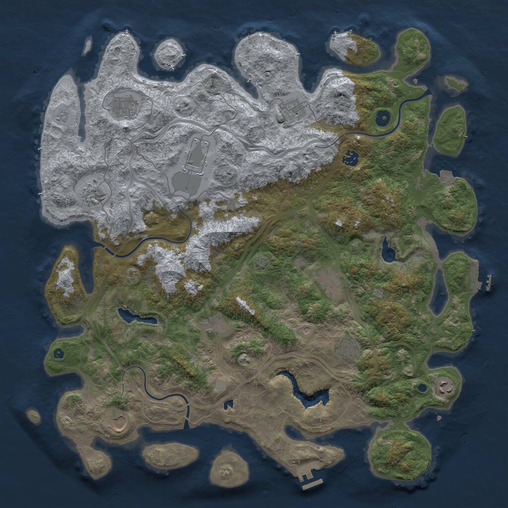 Rust Map: Procedural Map, Size: 4800, Seed: 1116307467, 17 Monuments