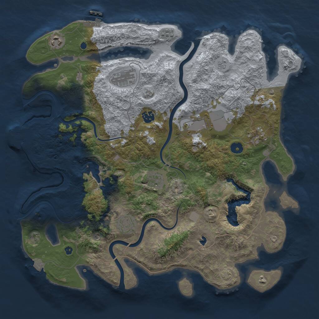 Rust Map: Procedural Map, Size: 4000, Seed: 1963749861, 14 Monuments